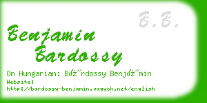 benjamin bardossy business card